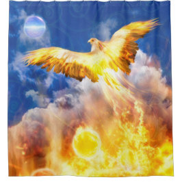 難儀を抜け出す鳳凰鳥 シャワーカーテン