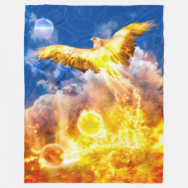 難儀を抜け出す鳳凰鳥 フリースブランケット