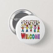 難民と移民の歓迎 缶バッジ (正面&裏面)