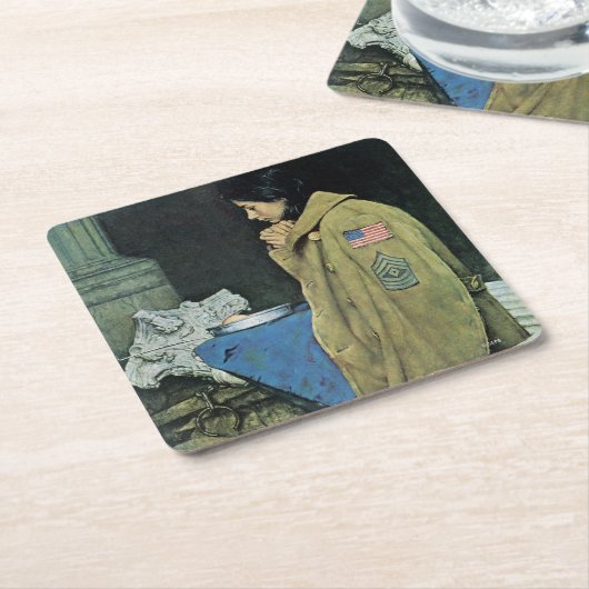 難民感謝祭 スクエアペーパーコースター (アングル)