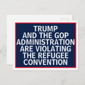 難民条約移民に違反するトランプGOP ポストカード (正面/裏面)