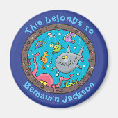 難破おもしろいしたポルドール漫画の海生 マグネット (正面)