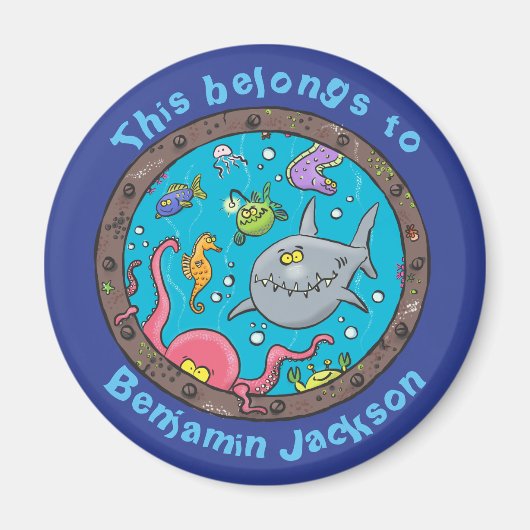 難破おもしろいしたポルドール漫画の海生 マグネット (正面)