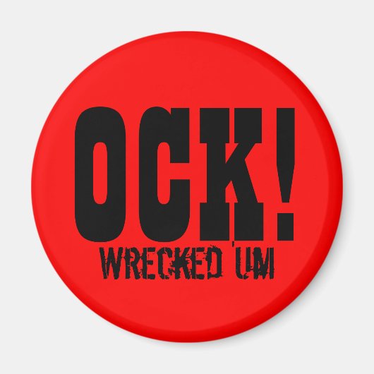 難破したオック!赤円磁石 マグネット (正面)