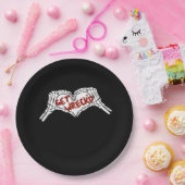 難破したスケルトン手のハート ペーパープレート (パーティー)