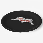 難破したスケルトン手のハート ペーパープレート (アングル)