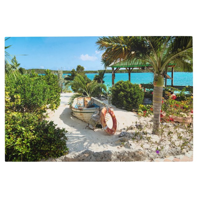 難破カリブの船 メタルプリント (正面)