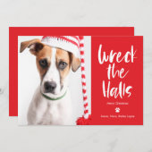 難破ザホールズ編集可能カラーペットホリデーカード シーズンカード (正面/裏面)