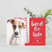 難破ザホールズ編集可能カラーペットホリデーカード シーズンカード (スタンド正面)