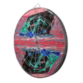 難破抽象芸術ピンク ダーツボード (正面右)