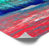 難破抽象芸術ピンク ポスター (角)