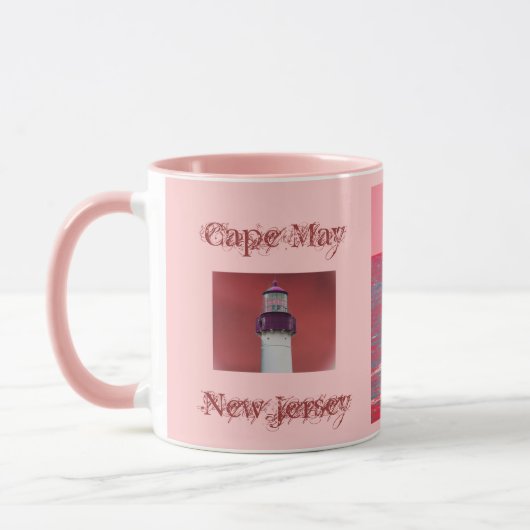 難破抽象芸術ピンク マグカップ (左)