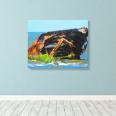 難破抽象芸術ブルー キャンバスプリント (インサイチュ (ウッドフロア))