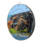 難破抽象芸術ブルー ダーツボード (正面右)