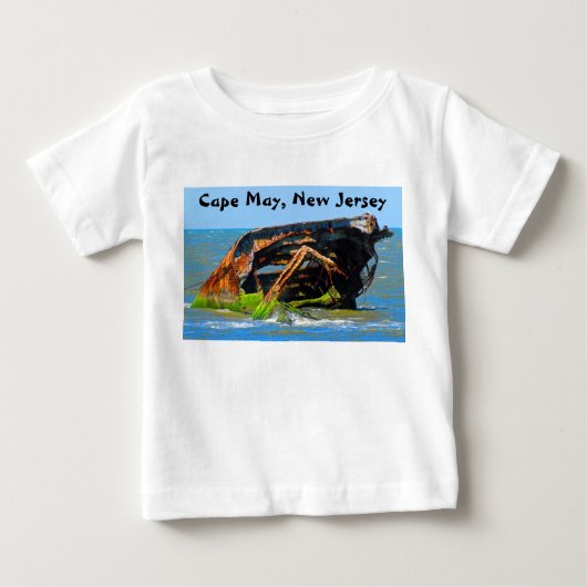 難破抽象芸術ブルー ベビーTシャツ (正面)