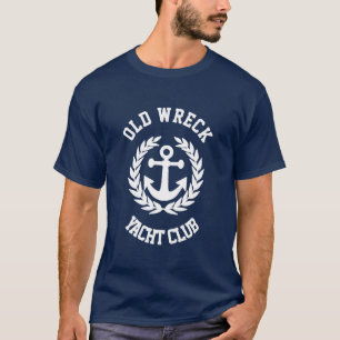 難破船おもしろいのヨットクラブTシャツ Tシャツ