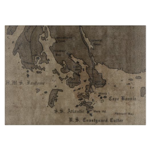 難破船の地図 カッティングボード (正面)