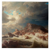 難破船の嵐の海（Marcus Larson著） タイル (正面)