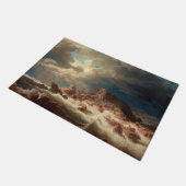 難破船の嵐の海（Marcus Larson著） ドアマット (アングル)