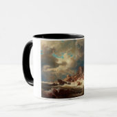 難破船の嵐の海（Marcus Larson著） マグカップ (正面左)