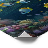 難破船の美しいサンゴ礁の魚 ポスター (角)