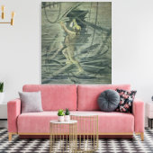 難破船を見る深いの海潜水士 キャンバスプリント (インサイチュ (リビング))