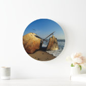 難破船オンビーチ（ナミビア） ラージ壁時計 (ホーム)