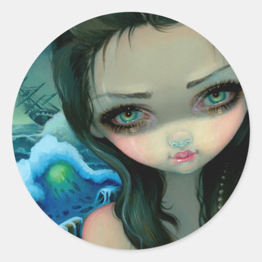 「難破船サイレン」ステッカー ラウンドシール (正面)