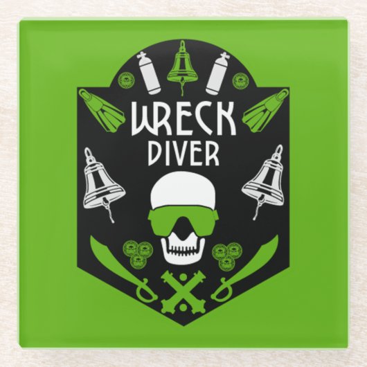 難破船シーダイバー ガラスコースター (正面)