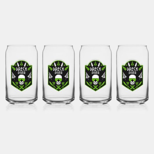 難破船シーダイバー ガラス缶 (正面)