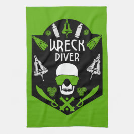 難破船シーダイバー キッチンタオル