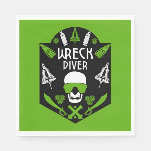 難破船シーダイバー スタンダードランチョンナプキン (正面)