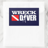 難破船ダイバー2 長方形シール (バッグ)