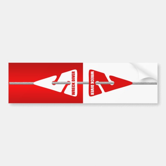 難破船ダイビング（ラインマーカー） バンパーステッカー (正面)