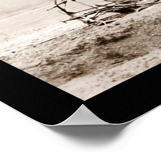 難破船ドイツの列車WWI写真1918 ポスター (角)