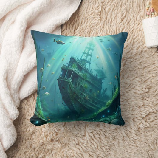 難破船 クッション (ブランケット)