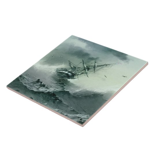 難破船（Ivan Aivazovsky著） タイル (側面)