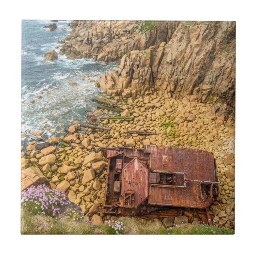 難破船RMS Mulheim Lands End Cornwall タイル (正面)