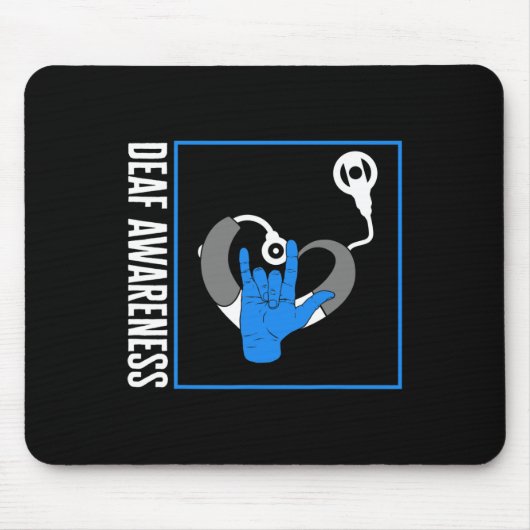 難聴認識度ろう蝸牛インプラントASL H マウスパッド (正面)