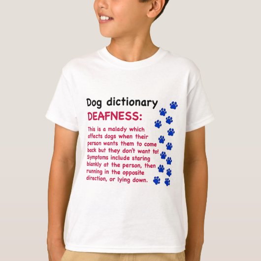 難聴 - 犬の辞書 Tシャツ (正面)