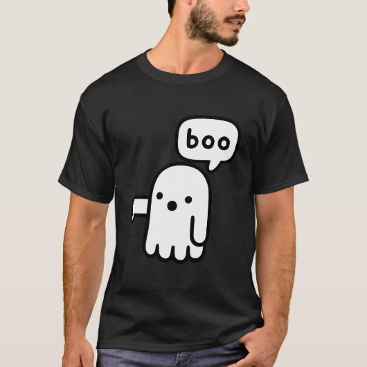難色の幽霊-おもしろいかわいいブー Tシャツ (正面)