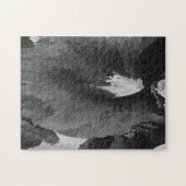 難色の白黒の葵フラワーパズル ジグソーパズル (横)