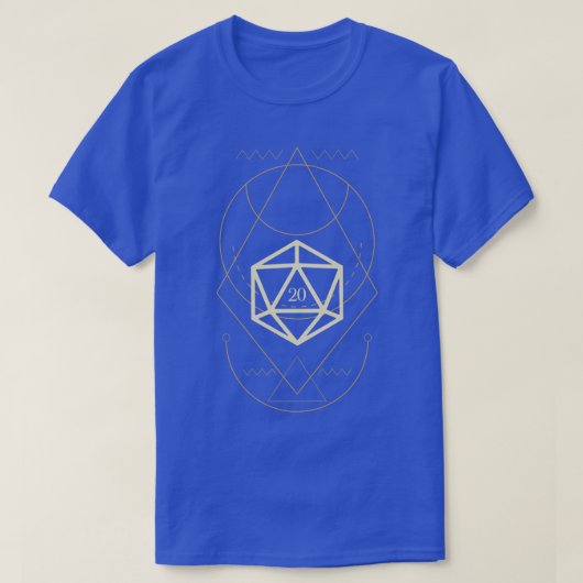難解な多面体D20サイコロタロット12 Tシャツ (デザイン正面)