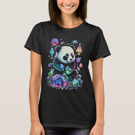 難解パンダ結晶かわいいイラストレーション1 Tシャツ (正面)