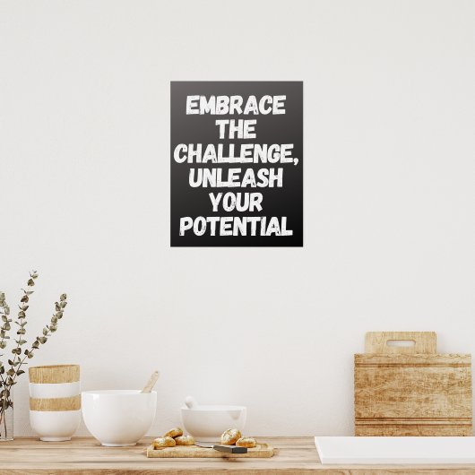 「難題を受け入れ感動的る ポスター (キッチン)