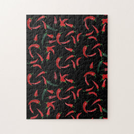 難題パズルレッド |黒い唐辛子パターン ジグソーパズル