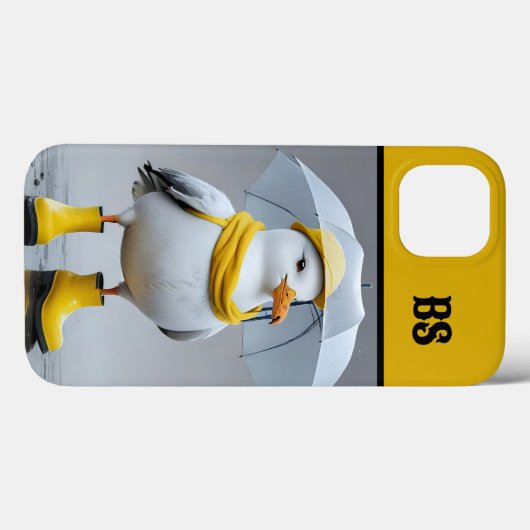雨おもしろいブーツのカモメ – ビーチユーモア Case-Mate iPhoneケース (裏面 (横))