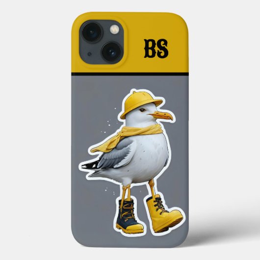 雨おもしろいブーツのカモメ – ビーチユーモア Case-Mate iPhoneケース (裏面)