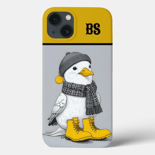 雨おもしろいブーツのカモメ – ビーチユーモア Case-Mate iPhoneケース (裏面)