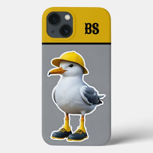 雨おもしろいブーツのカモメ – ビーチユーモア Case-Mate iPhoneケース (裏面)